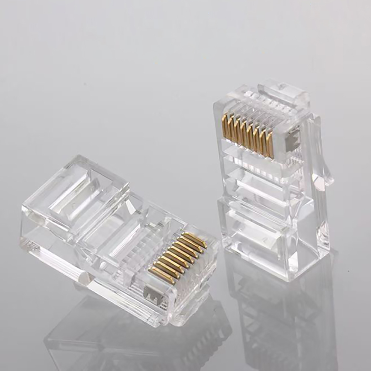 RJ45 CAT5e Connectors 100pcs Gold Plated 8P8C UTP Modular Ethernet Network Crystal Ends