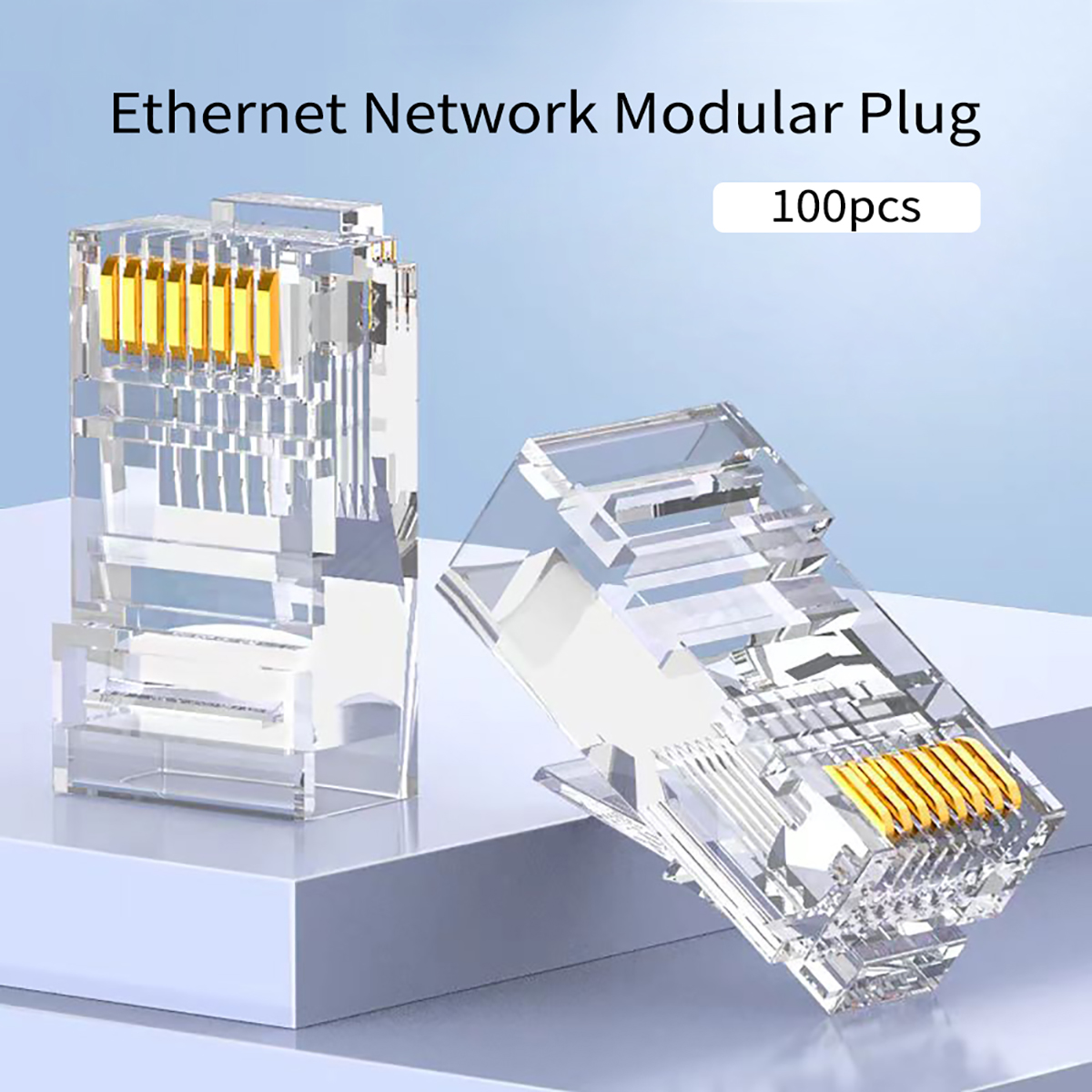RJ45 CAT5e Connectors 100pcs Gold Plated 8P8C UTP Modular Ethernet Network Crystal Ends