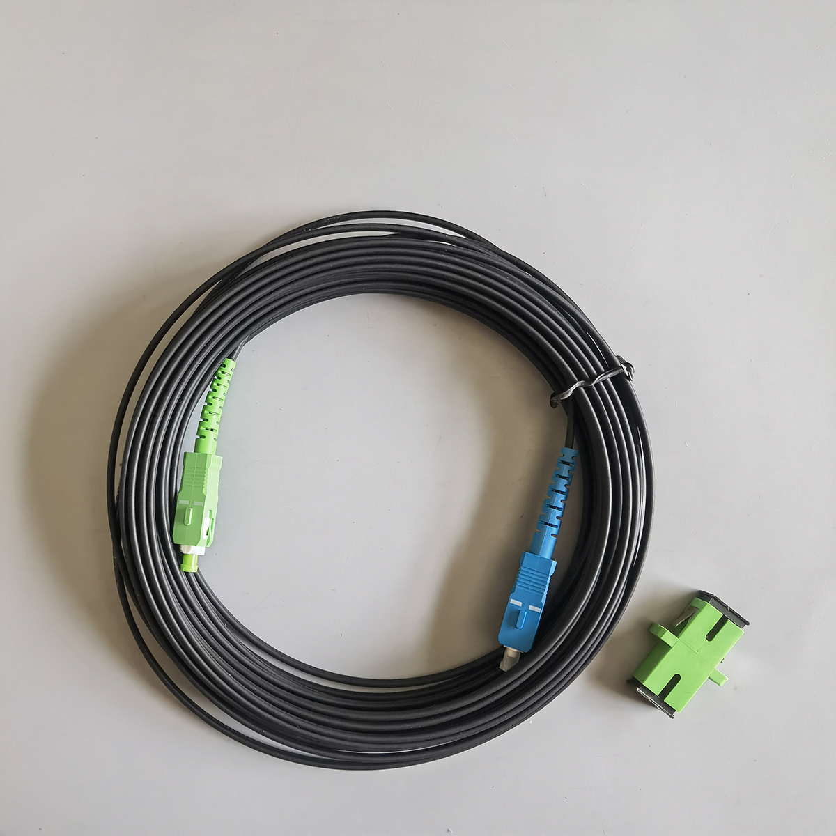 FTTH SC APC to SC UPC Indoor Drop Cable LSZH Single Mode Simplex Fiber Optic Patch Cord