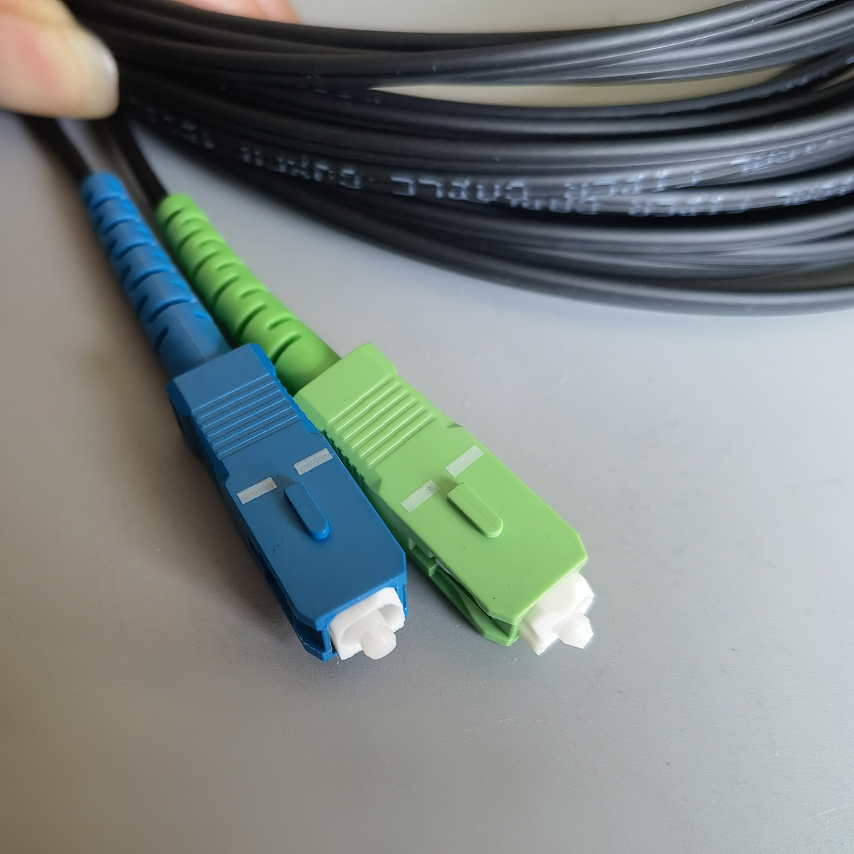 FTTH SC APC to SC UPC Indoor Drop Cable LSZH Single Mode Simplex Fiber Optic Patch Cord