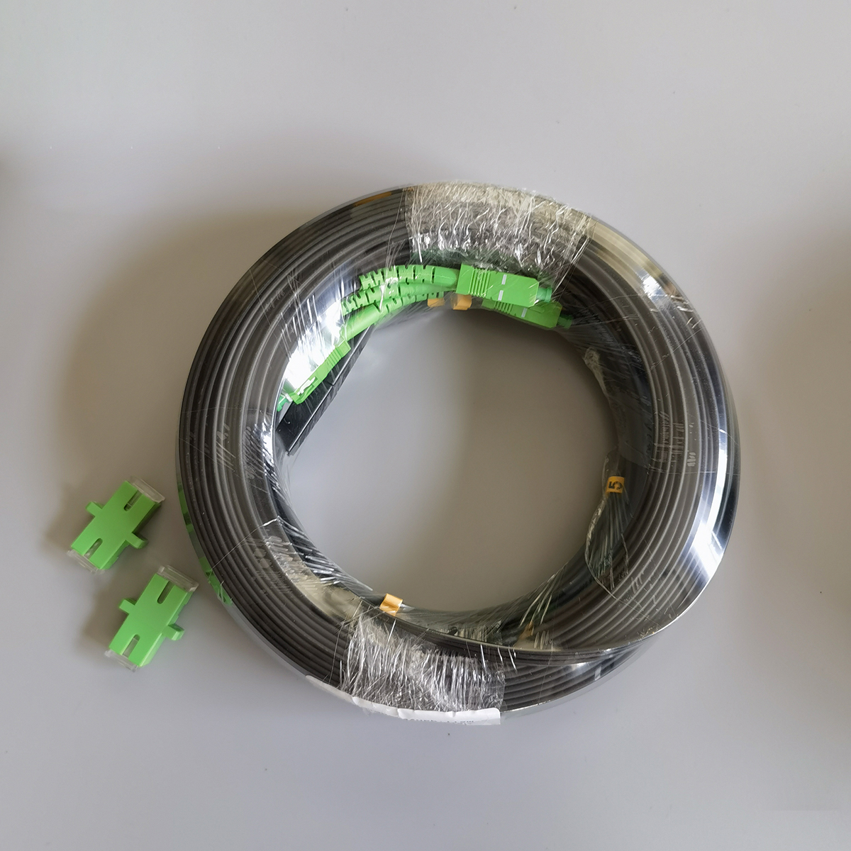 FTTH Outdoor Drop Fiber Optic Patch Cord SC APC to SC APC Single Mode Dual Core Waterproof Cable