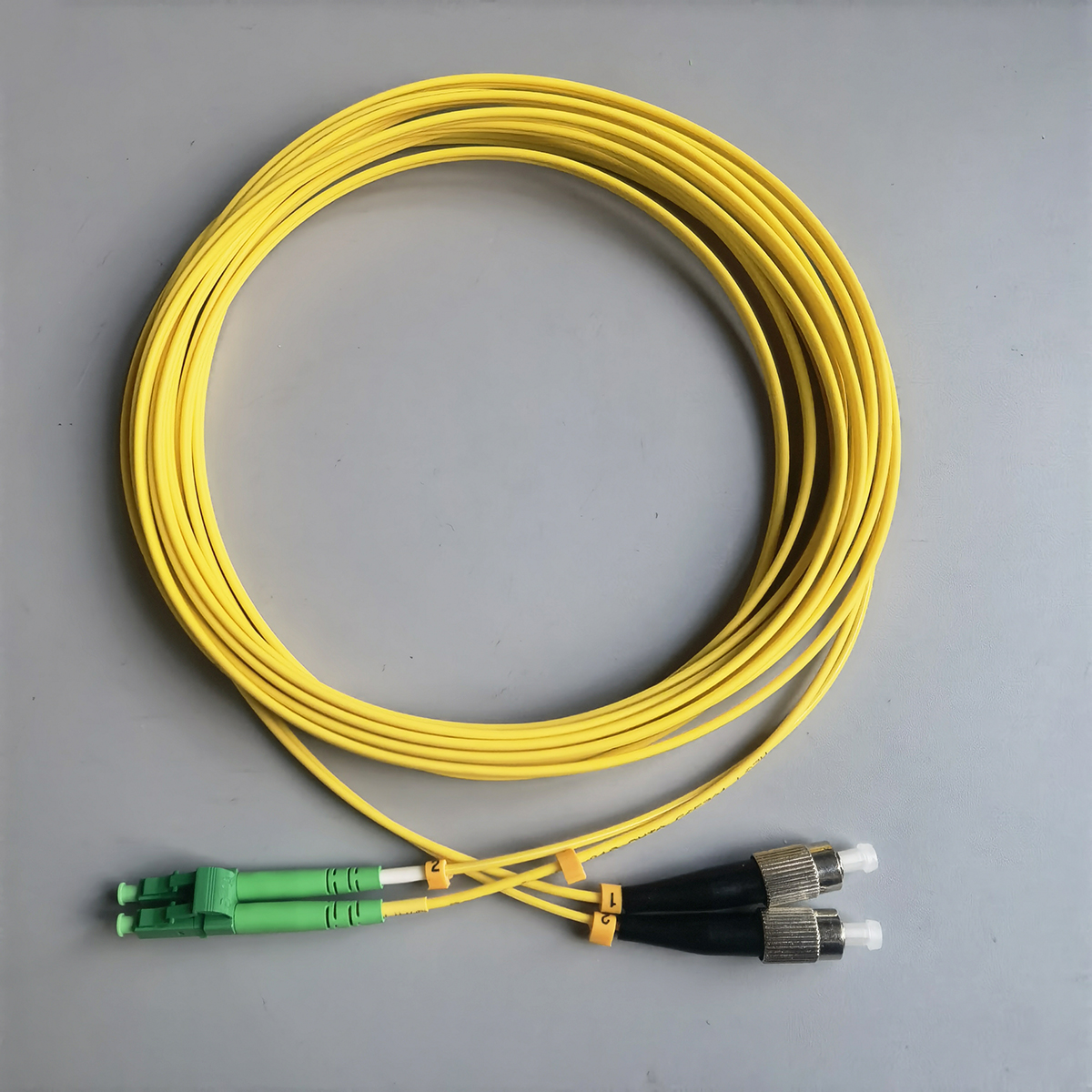 FTTH LC APC to FC PC Duplex Fiber Optic Patch Cord 2.0mm LSZH Single Mode Cable 5m 7m