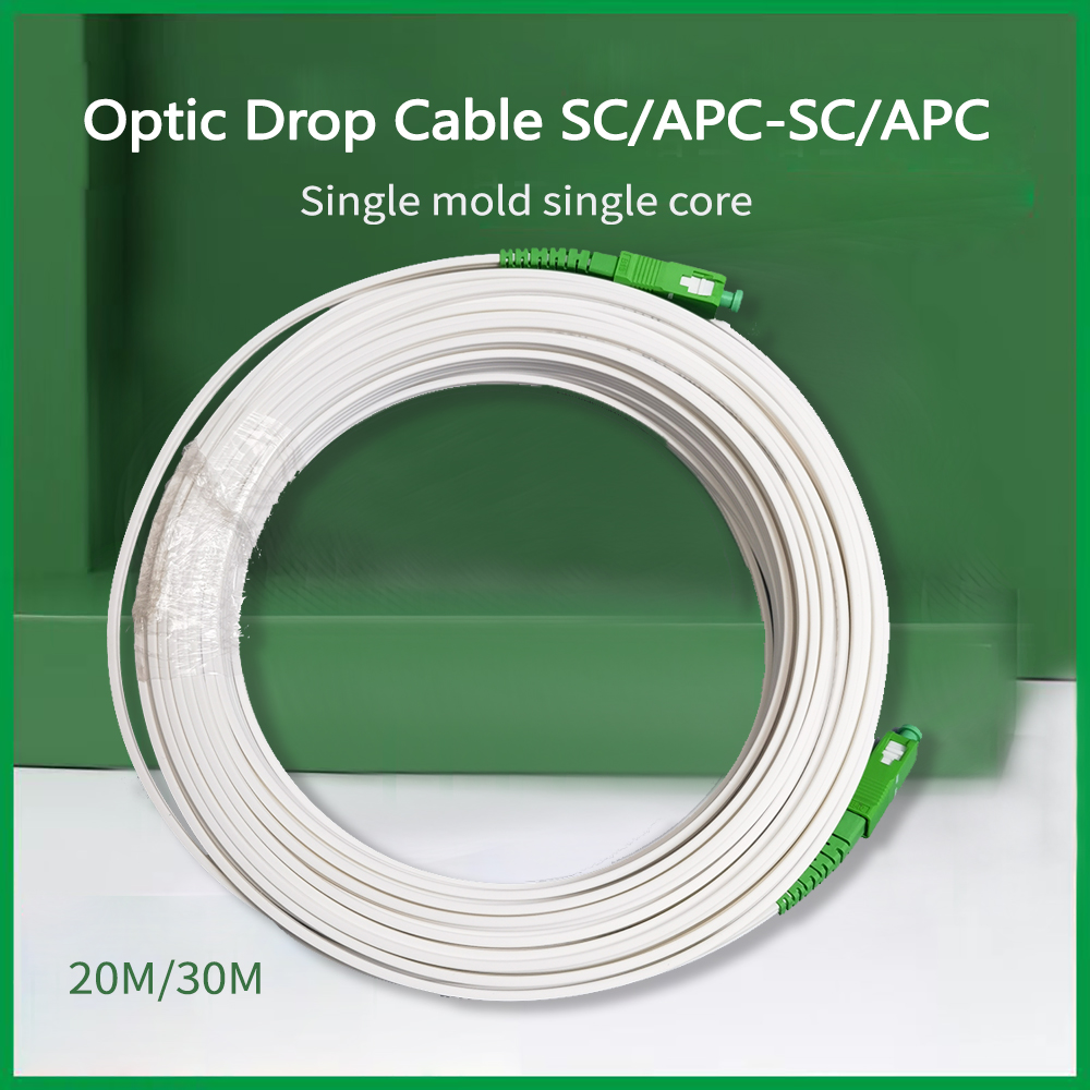 FTTH Indoor Fiber Drop Cable 3M/20M/30M SC/APC to SC/APC Simplex Single Mode G657A2 LSZH Fiber Cable