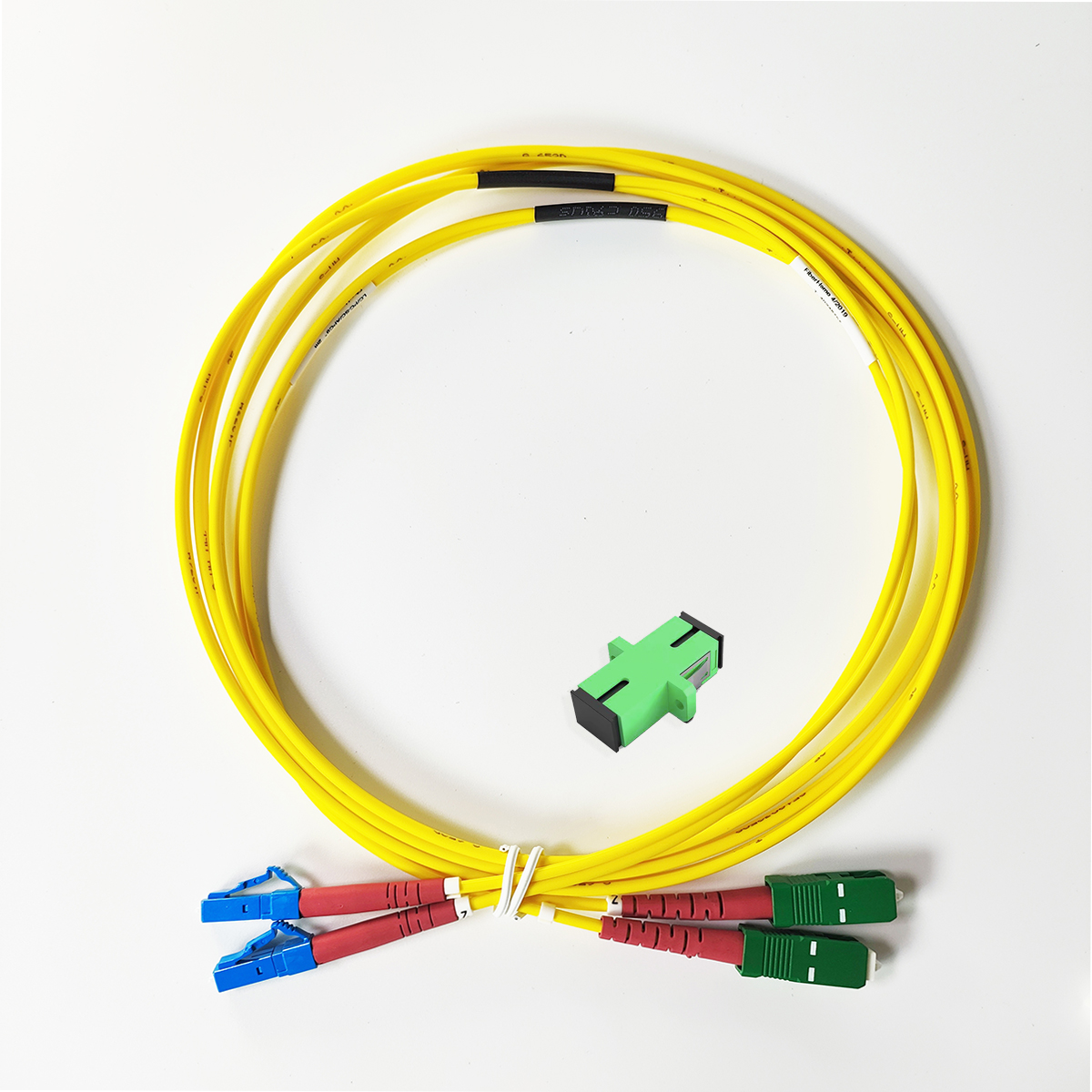 FTTH Fiber Optic Cable LC/UPC to SC/APC 3mm 2M Single Mode Duplex Optical Indoor Extension Cable 