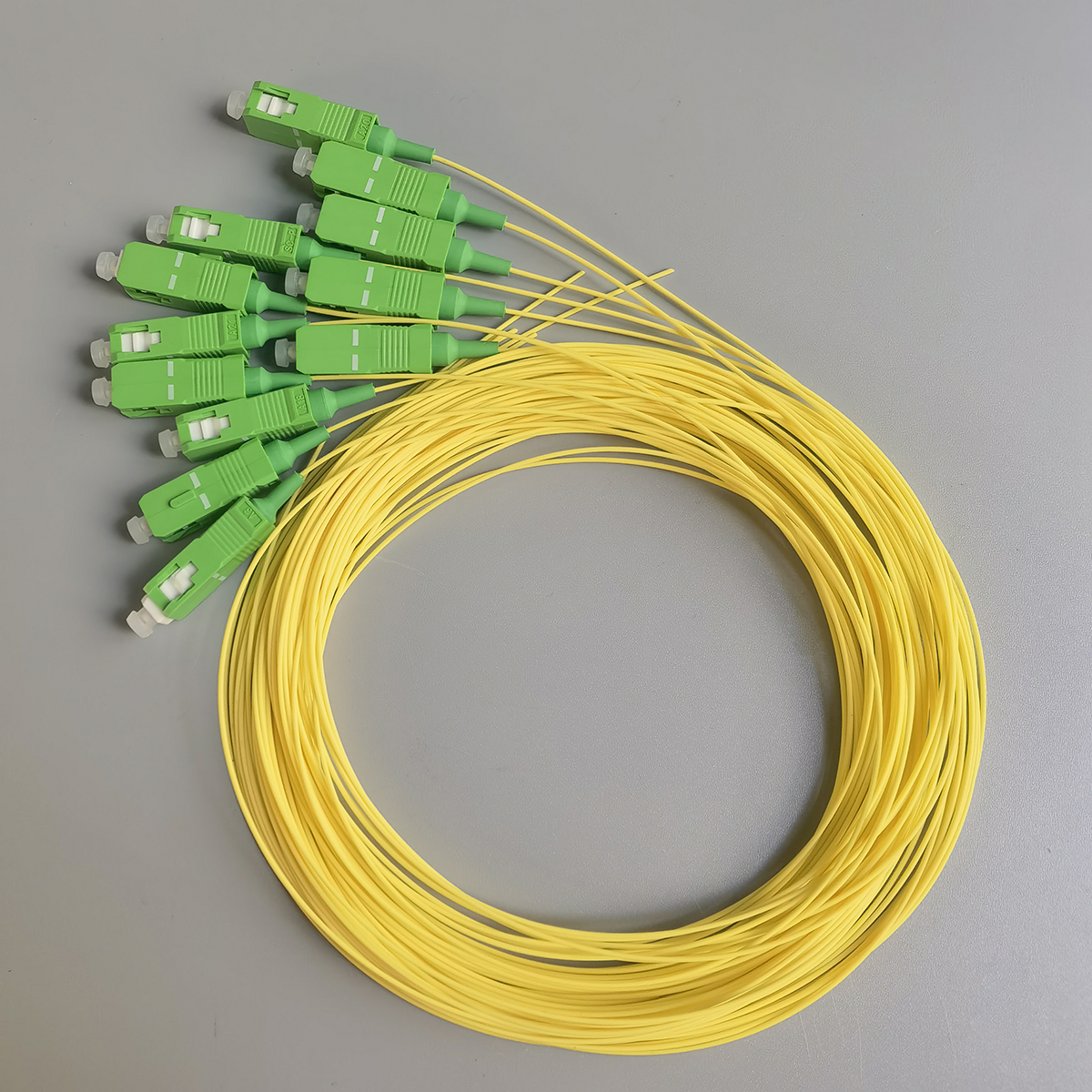FTTH SC/APC Fiber Optic Pigtail 12Pack Single Mode 9/125μm Indoor Fiber Optic Cable For Network